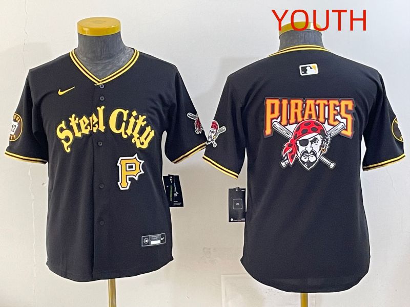 Youth 2025 Pittsburgh Pirates Blank Black Game Nike MLB Jersey style 7155